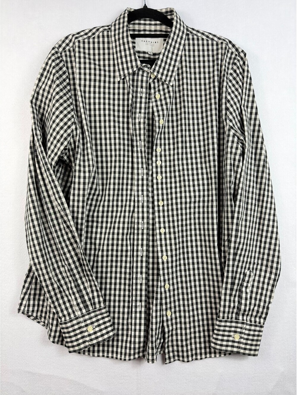 The Shirt Rochelle Behrens XL Black White Gingham Cotton